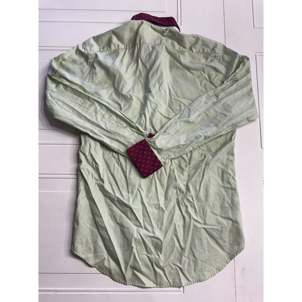 Oxford Hounds Luxury Mint Green Pink Collar Button Up Shirt Men’s Size Medium - Picture 7 of 7